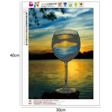 Load image into Gallery viewer, Sunset Wine Cup 30x40cm(canvas) partial round drill diamond painting
