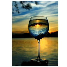Load image into Gallery viewer, Sunset Wine Cup 30x40cm(canvas) partial round drill diamond painting
