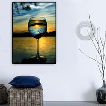 Load image into Gallery viewer, Sunset Wine Cup 30x40cm(canvas) partial round drill diamond painting
