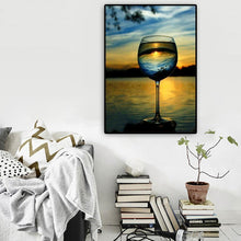 Load image into Gallery viewer, Sunset Wine Cup 30x40cm(canvas) partial round drill diamond painting
