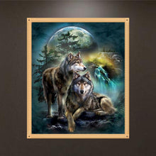Load image into Gallery viewer, Wolf 30x35cm(canvas) full round drill diamond painting
