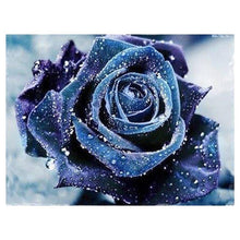 Load image into Gallery viewer, Blue Rose 25x20cm(canvas) partial round drill diamond painting

