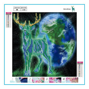Deer 30x30cm(canvas) partial round drill diamond painting