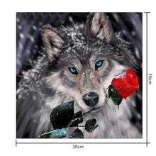 Load image into Gallery viewer, Rose Wolf 30x30cm(canvas) full round drill diamond painting
