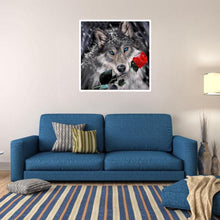 Load image into Gallery viewer, Rose Wolf 30x30cm(canvas) full round drill diamond painting
