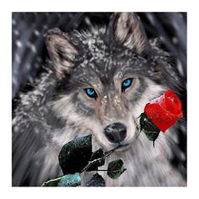 Load image into Gallery viewer, wolf 30x30cm(canvas) partial round drill diamond painting
