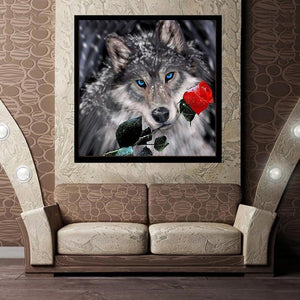 wolf 30x30cm(canvas) partial round drill diamond painting