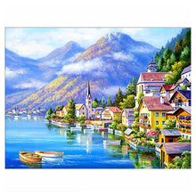 Load image into Gallery viewer, Seaside Town 40x30cm(canvas) full round drill diamond painting
