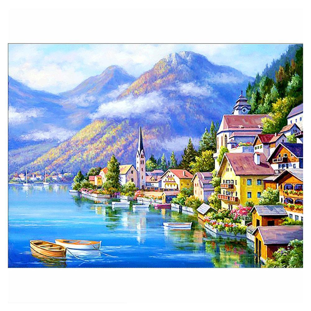 Seaside Town 40x30cm(canvas) full round drill diamond painting