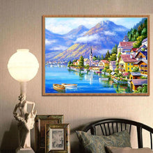 Load image into Gallery viewer, Seaside Town 40x30cm(canvas) full round drill diamond painting
