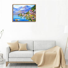 Load image into Gallery viewer, Seaside Town 40x30cm(canvas) full round drill diamond painting
