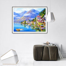 Load image into Gallery viewer, Seaside Town 40x30cm(canvas) full round drill diamond painting
