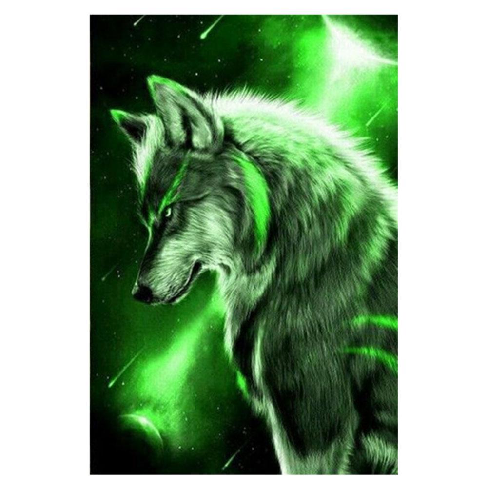 Wolf 20x25cm(canvas) partial round drill diamond painting