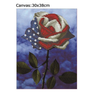 Rose 30x38cm(canvas) partial round drill diamond painting
