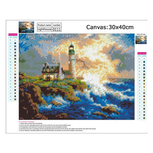 Lighthouse 40x30cm(canvas) full round drill diamond painting