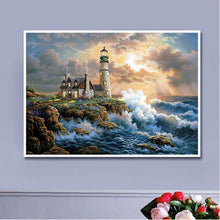 Load image into Gallery viewer, Lighthouse 40x30cm(canvas) full round drill diamond painting

