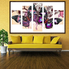 Load image into Gallery viewer, Colorful Butterfly 95x45cm(canvas) full round drill diamond painting
