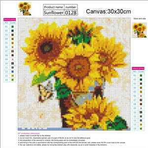 Sunflower 30x30cm(canvas) full round drill diamond painting