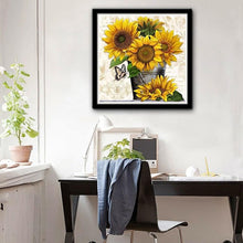 Load image into Gallery viewer, Sunflower 30x30cm(canvas) full round drill diamond painting
