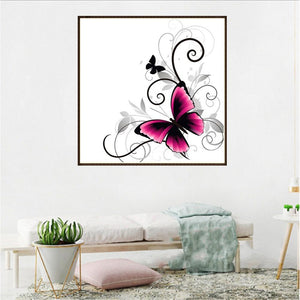 Butterfly 25x25cm(canvas) partial round drill diamond painting