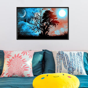 Moonlight Tree 30x45cm(canvas) full round drill diamond painting