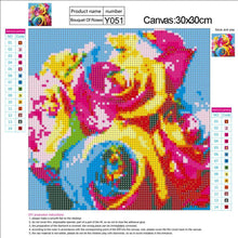 Load image into Gallery viewer, Rose 30x30cm(canvas) partial round drill diamond painting

