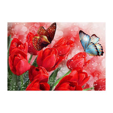 Load image into Gallery viewer, Tulip Butterfly 30x40cm(canvas) full round drill diamond painting
