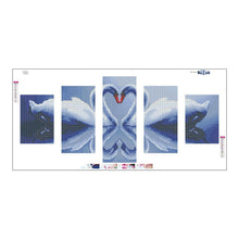 Load image into Gallery viewer, Swan 5-pictures 95x45cm(canvas) full round drill diamond painting
