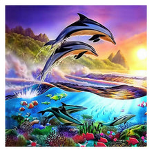 Load image into Gallery viewer, Dolphin 30x30cm(canvas) full round drill diamond painting
