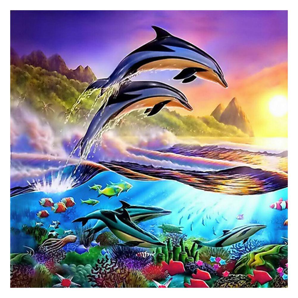 Dolphin 30x30cm(canvas) full round drill diamond painting