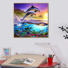 Load image into Gallery viewer, Dolphin 30x30cm(canvas) full round drill diamond painting

