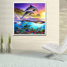 Load image into Gallery viewer, Dolphin 30x30cm(canvas) full round drill diamond painting
