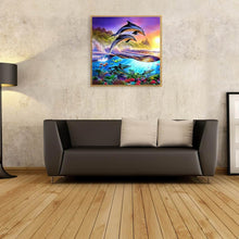 Load image into Gallery viewer, Dolphin 30x30cm(canvas) full round drill diamond painting
