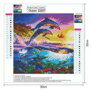 Dolphin 30x30cm(canvas) full round drill diamond painting