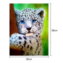 Load image into Gallery viewer, Tiger Hug Tree 30x38cm(canvas) partial round drill diamond painting
