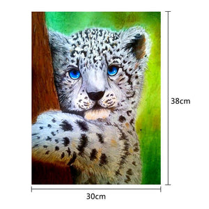 Tiger Hug Tree 30x38cm(canvas) partial round drill diamond painting