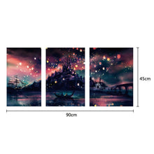 Load image into Gallery viewer, Night Ship 3 Pictures 90x45cm(canvas) full round drill diamond painting
