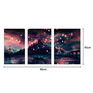 Night Ship 3 Pictures 90x45cm(canvas) full round drill diamond painting