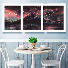 Load image into Gallery viewer, Night Ship 3 Pictures 90x45cm(canvas) full round drill diamond painting
