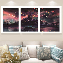 Load image into Gallery viewer, Night Ship 3 Pictures 90x45cm(canvas) full round drill diamond painting
