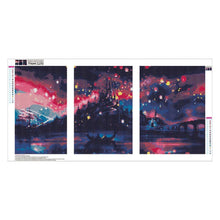 Load image into Gallery viewer, Night Ship 3 Pictures 90x45cm(canvas) full round drill diamond painting
