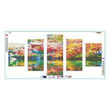Load image into Gallery viewer, Scenery 5-pictures 95x45cm(canvas) full round drill diamond painting
