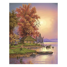 Load image into Gallery viewer, Riverside Tree 30x25cm(canvas) full round drill diamond painting
