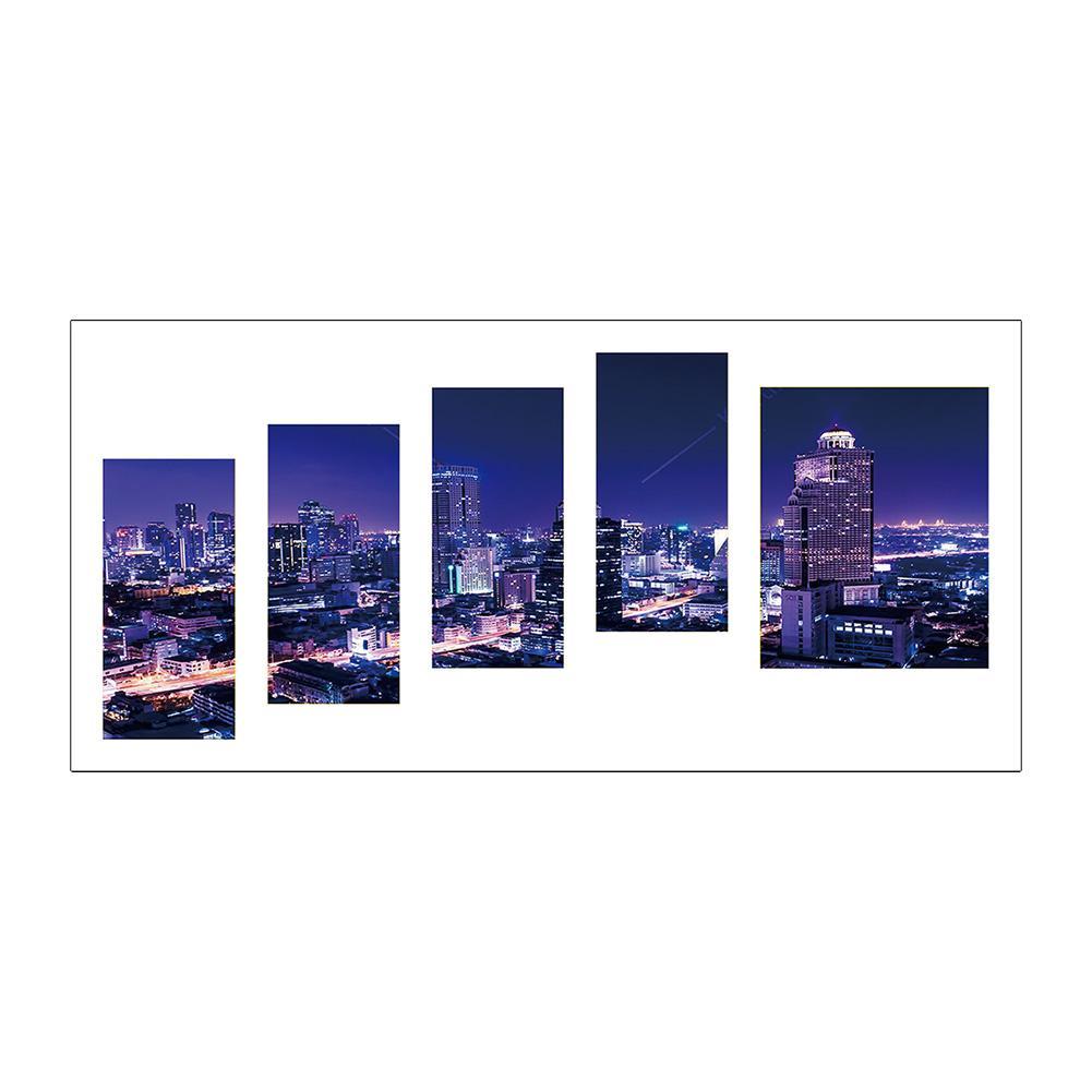 City 5-pictures 95x45cm(canvas) full round drill diamond painting