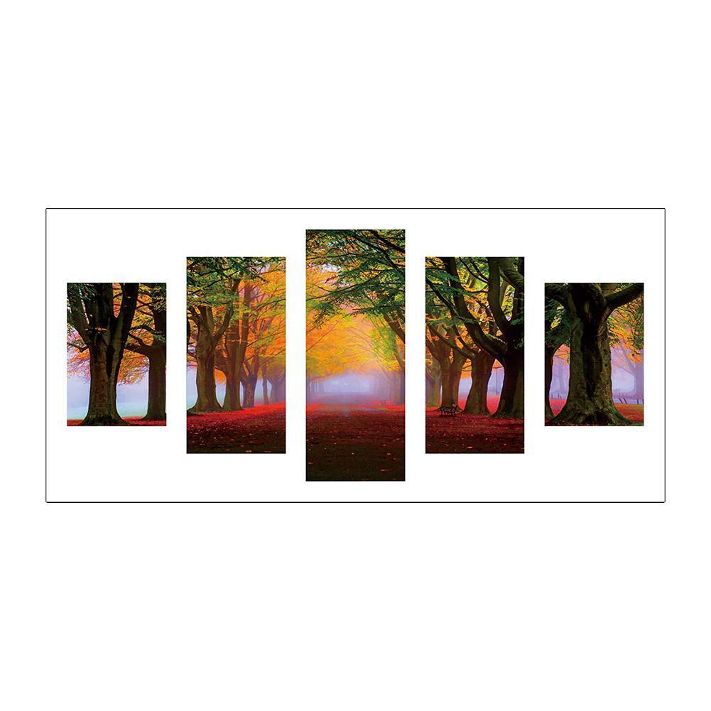 Woods 5-pictures 95x45cm(canvas) full round drill diamond painting