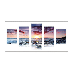 Sunset 5-pictures 95x45cm(canvas) full round drill diamond painting
