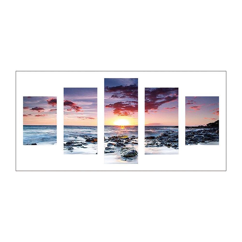 Sunset 5-pictures 95x45cm(canvas) full round drill diamond painting