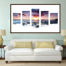 Load image into Gallery viewer, Sunset 5-pictures 95x45cm(canvas) full round drill diamond painting
