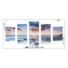 Load image into Gallery viewer, Sunset 5-pictures 95x45cm(canvas) full round drill diamond painting
