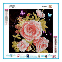Load image into Gallery viewer, Butterfly Flowers 30x30cm(canvas) partial round drill diamond painting
